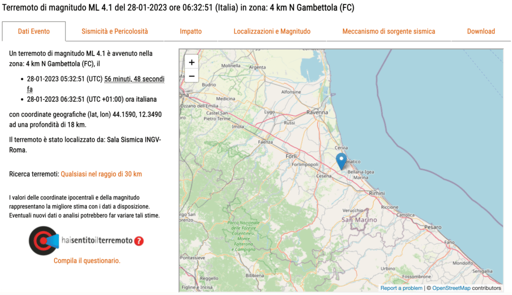 Terremoto Cesena