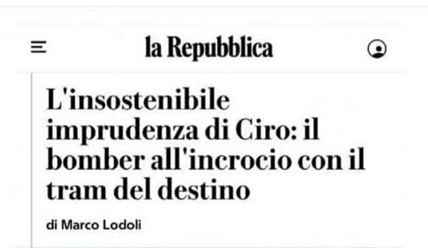 Articolo La Repubblica Ciro Immobile Incidente LAZIO