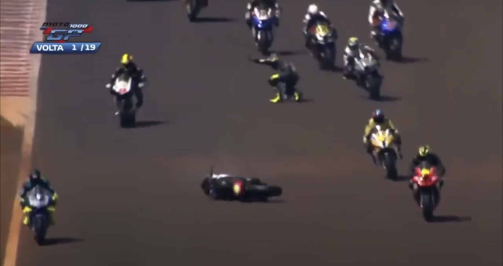 Brasile Moto 1000 GP, un momento prima dell’impatto