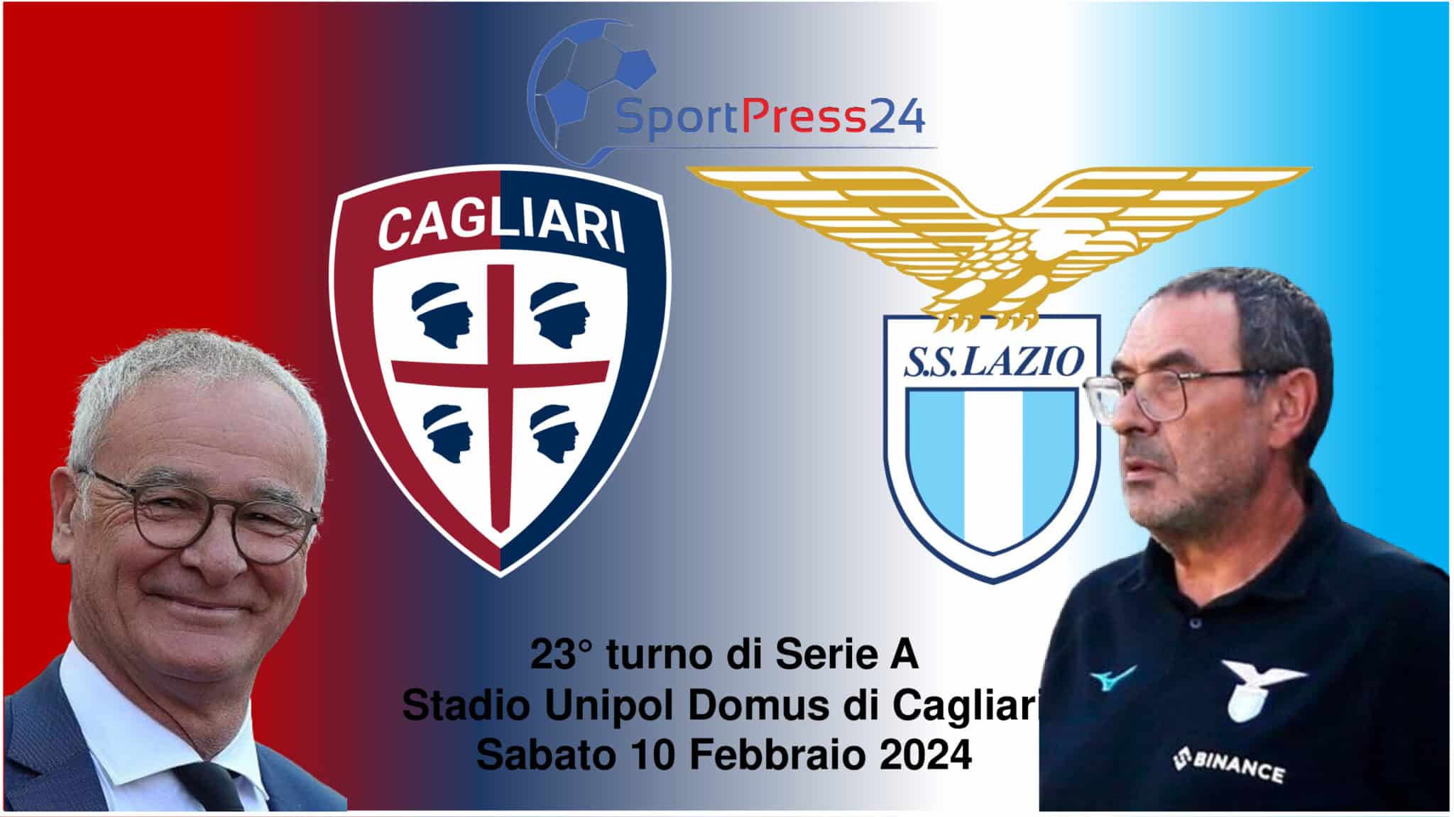 Le formazioni ufficiali di Cagliari - Lazio (Immagine a cura di Orazio Bellinghieri)