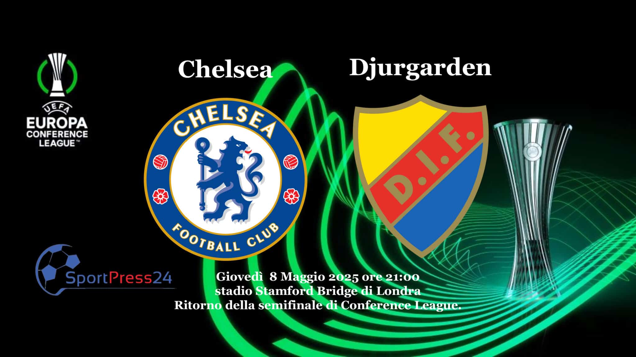 Le formazioni ufficiali di Chelsea - Djurgarden (Immagine a cura di Orazio Bellinghieri)