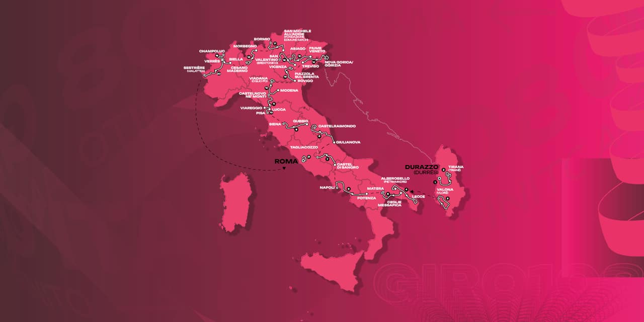 Le tappe del Giro d'Italia 2025
