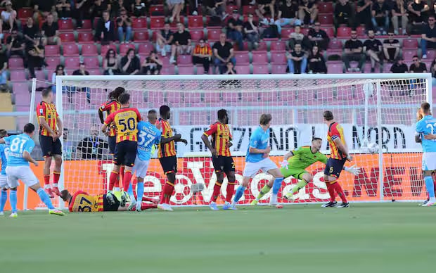 Lecce - Napoli (esultanza di Raspadori al 24' dopo la realizzazione del gol del vantaggio partenopeo)